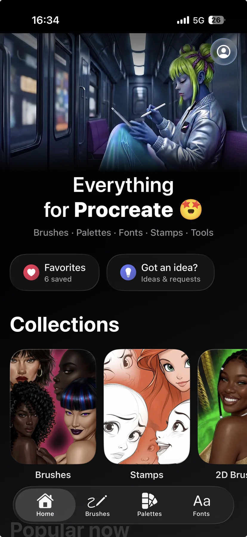 Procreate Brushes by Breeze home screen on iPhone
